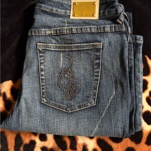 Baby phat Women's Blue Denim Jeans - Embroidered Back Pocket